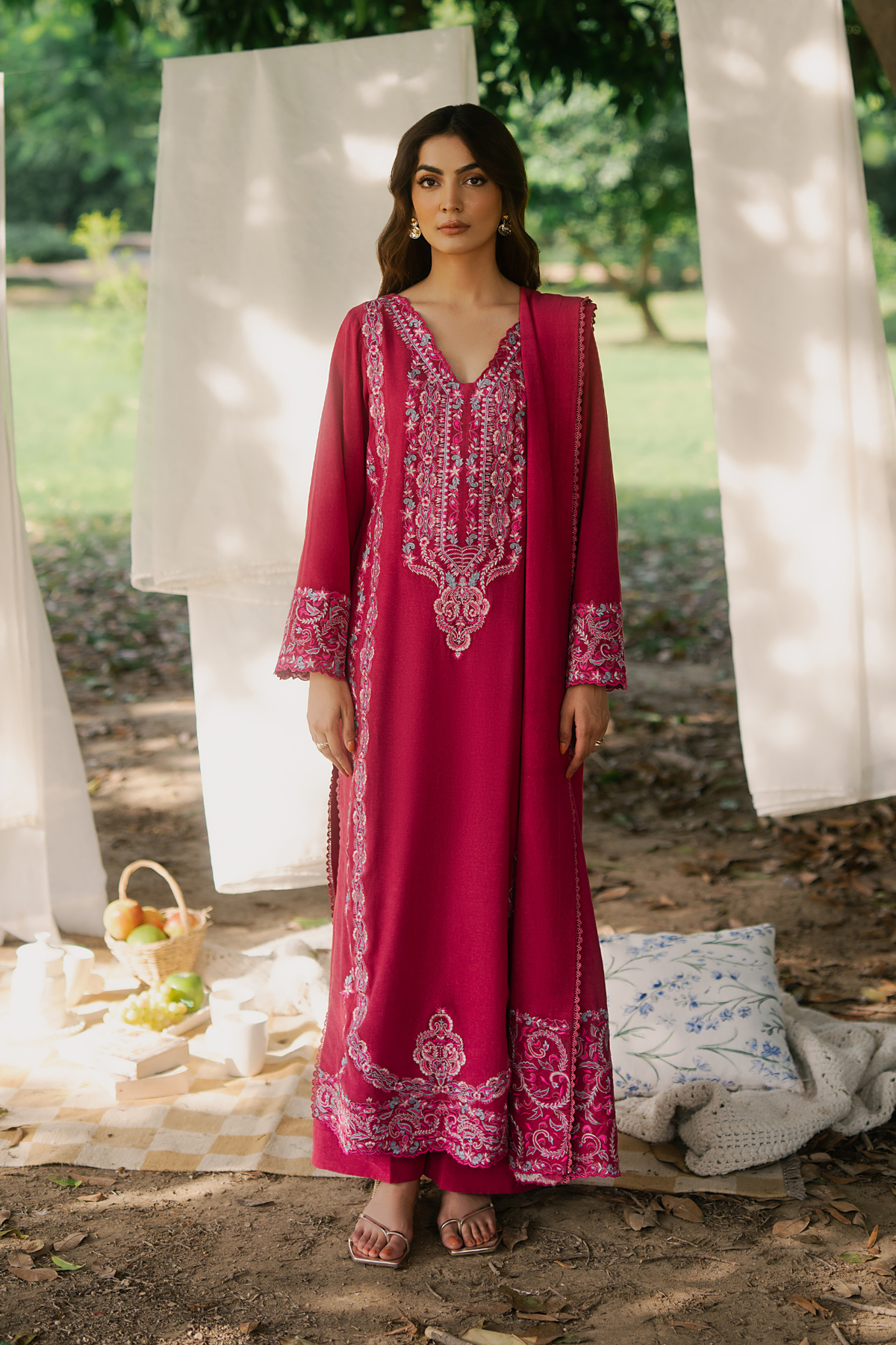 Lyra 3 Piece Embroidered Premium Karandi Main image