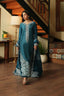 Midnight – Teal Luxury Embroidered Silk Set (3 Piece)