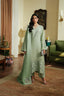 Muse – Sage Green Luxury Embroidered Silk Set (3 Piece)