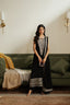 Starry – Deep Black Luxury Embroidered Silk Set (3 Piece)