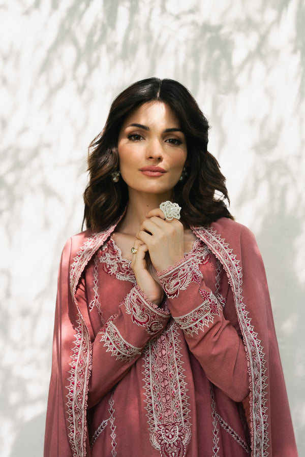 Blush 3 Piece Embroidered Premium Karandi