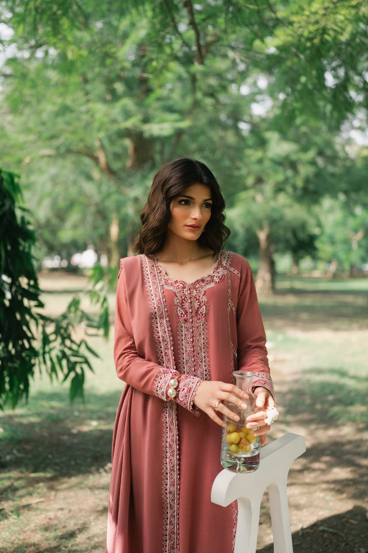 Blush 3 Piece Embroidered Premium Karandi