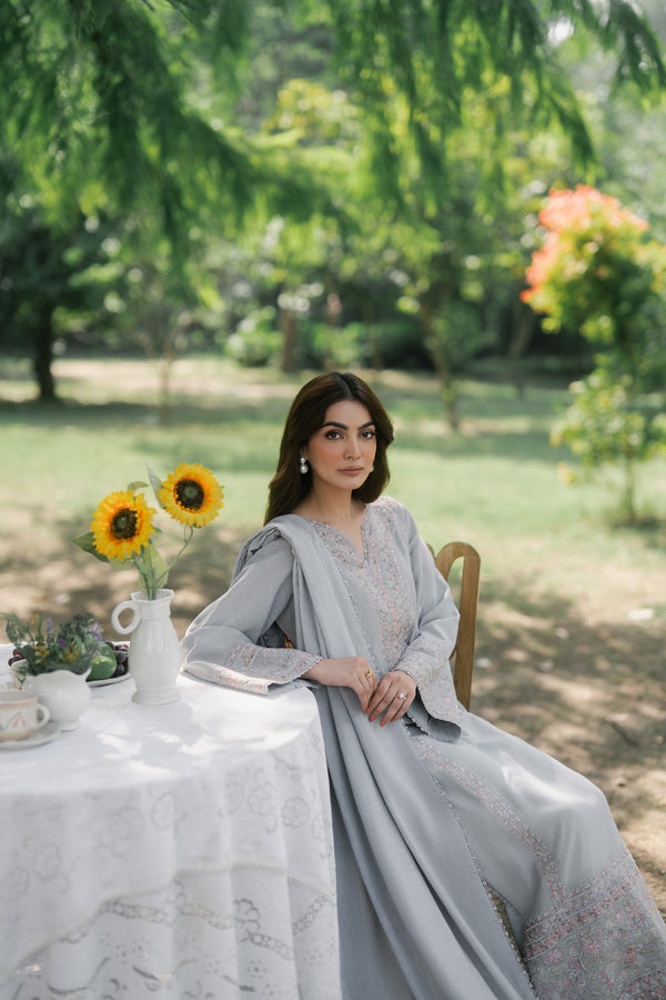 Mist 3 Piece Embroidered Premium Karandi