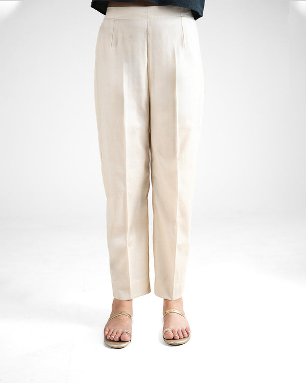 Beige Straight Trousers