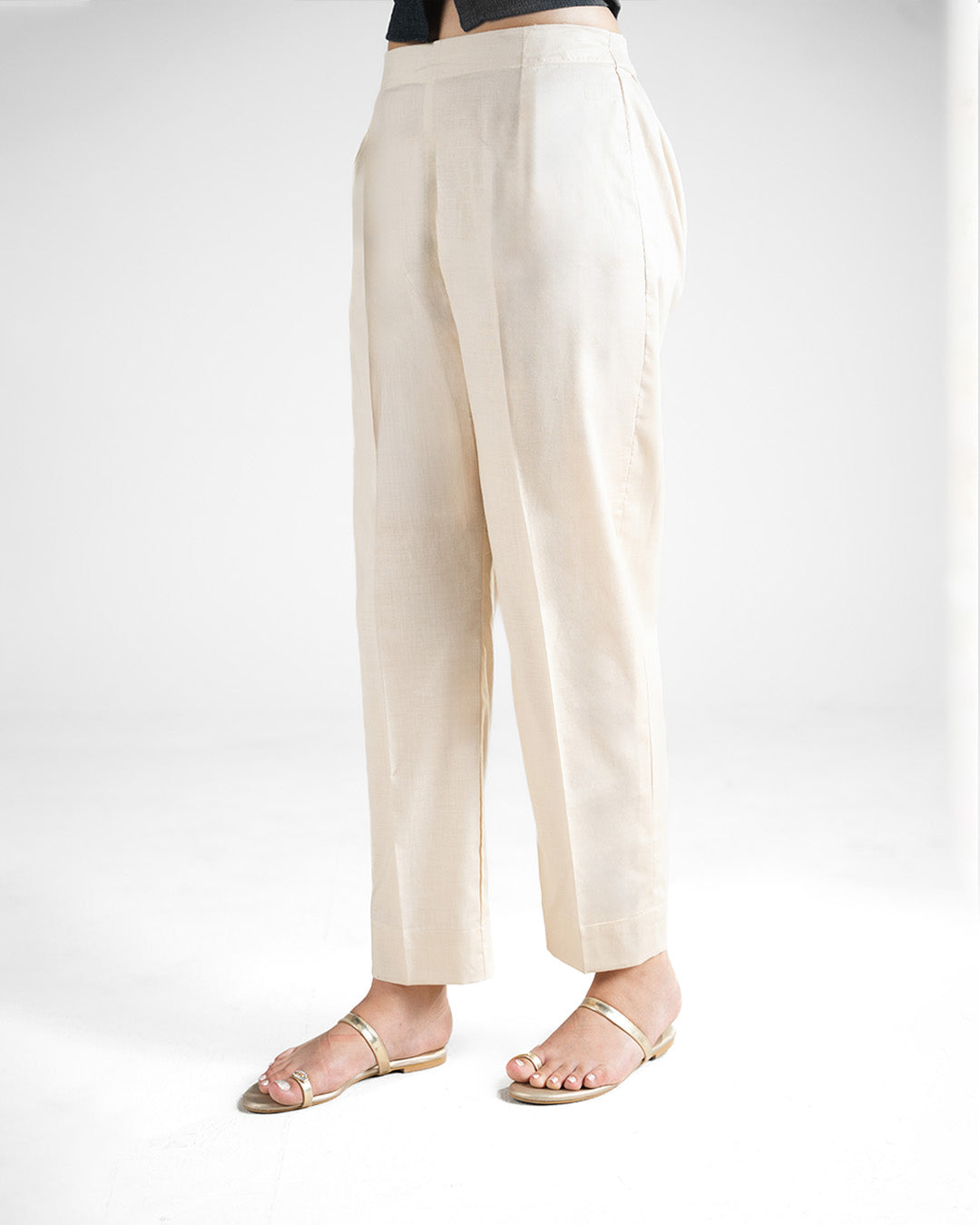 Beige Straight Trousers Secondary image